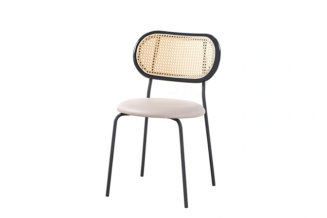 black rattan dining chair