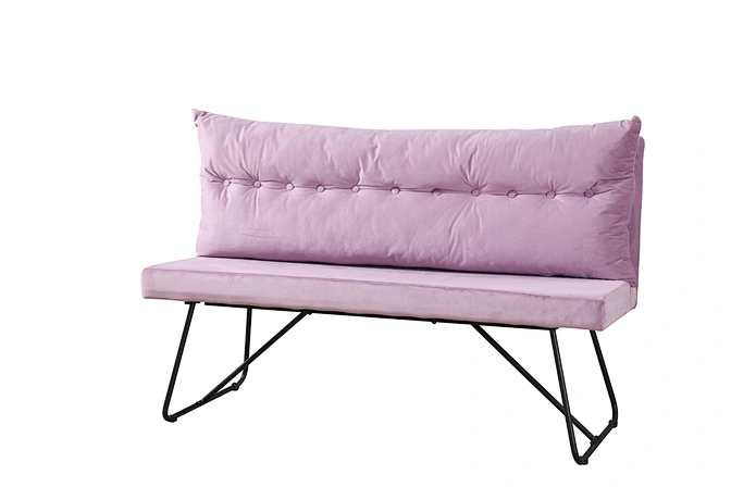 velvet double cushion back sofa bench