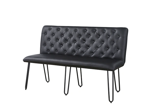 faux leather couch sofa PU bench black