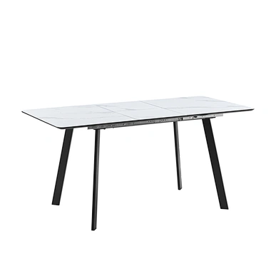 Extendable dining table white table top