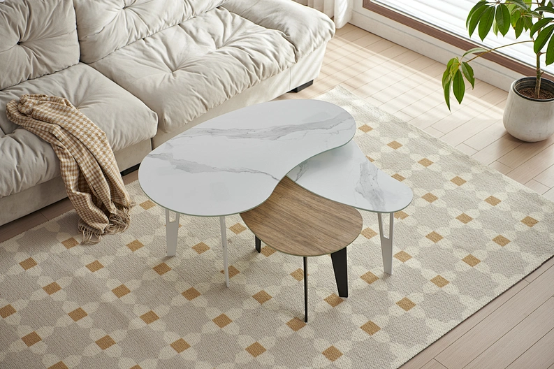 nest table coffee table black & white