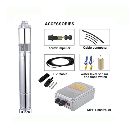 PWSJINTAI  Stainless Steel 316 Solar Powered Bore Water Pump