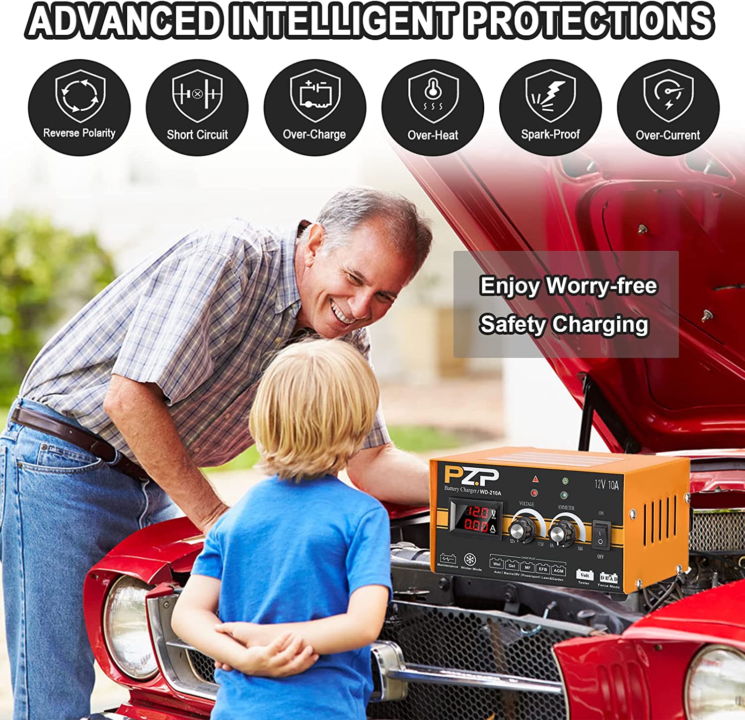 automotive battery charger and maintaine