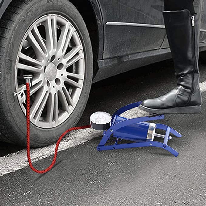Pompe à pied de vélo avec manomètre de précision