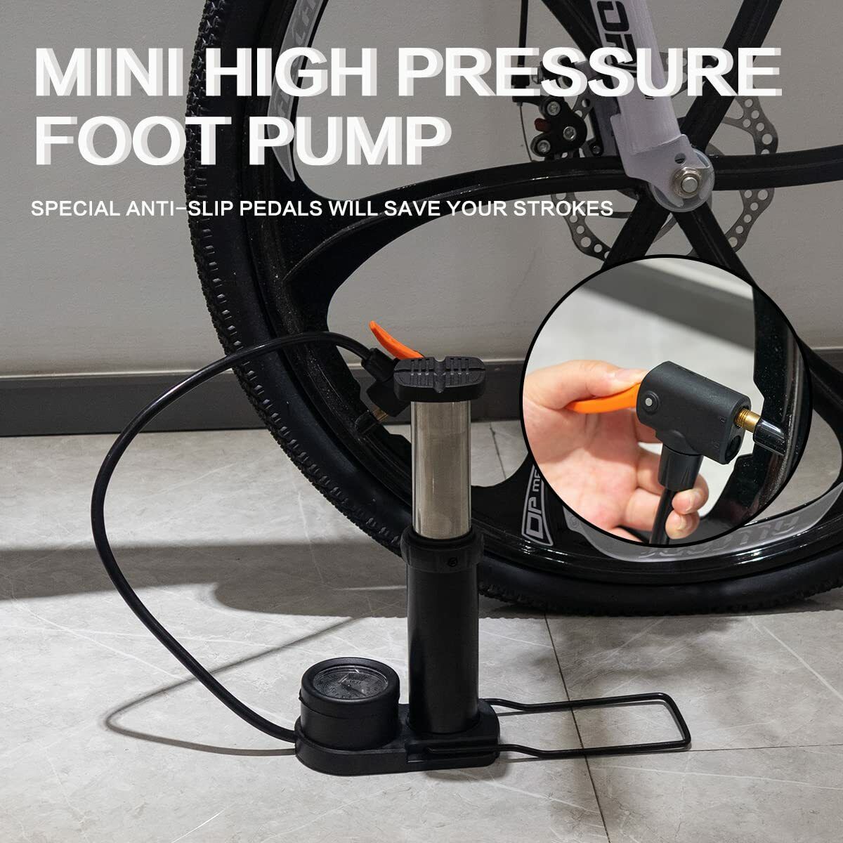 Handheld Pump Portable Tire Inflator For Bike, Motorcycle and Ball