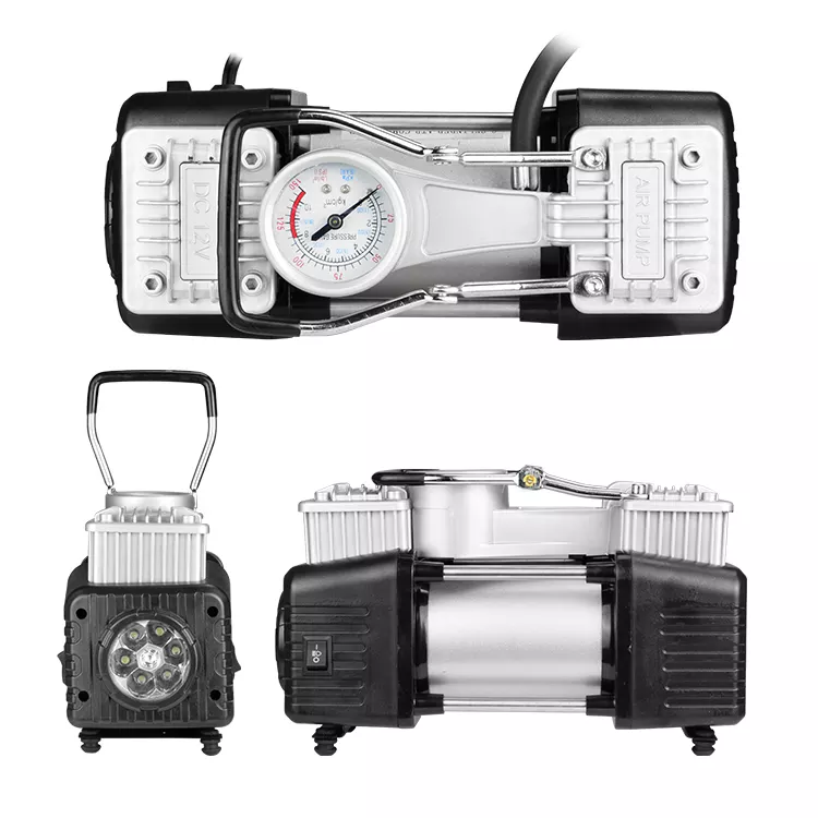 Compresseur d'air portatif à double cylindre pour pneus DC12v 150PSI