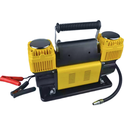 12V Tire Pump Heavy-Duty Double Cylinders Direct Drive Metal Pump Air Compressor