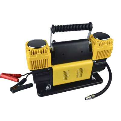 12V Tire Pump Heavy-Duty Double Cylinders Direct Drive Metal Pump Air Compressor