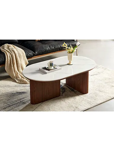 oval sintered stone coffee table