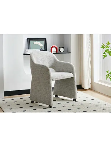 Fully Upholstered Mobile Chair with Casters