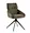 upholstered armchair with metal base