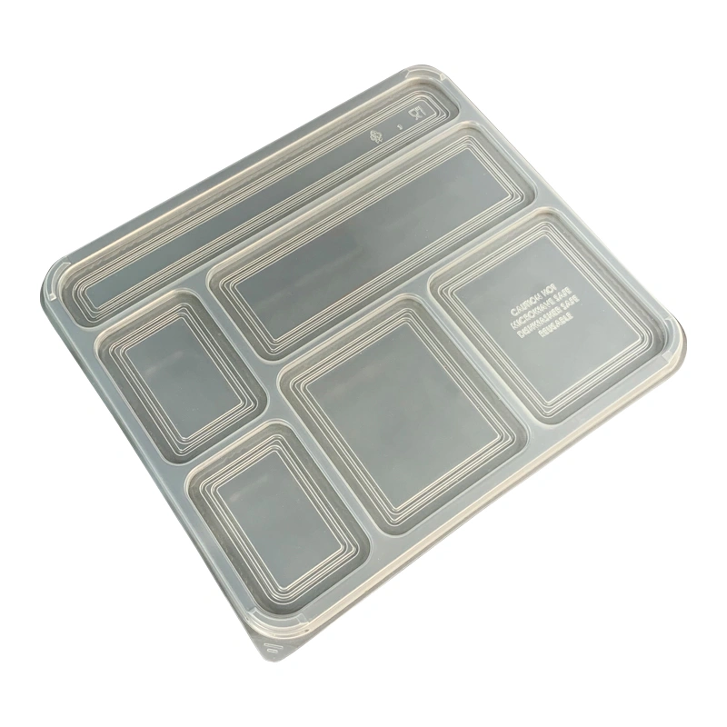 Black PP Plastic Disposable Lunch Box with Lid