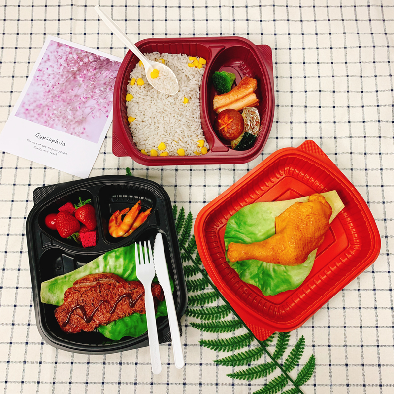 Disposable 3 Compartment Plastic Lunch Box