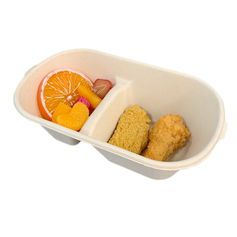 2Compartment Bagasse Takeaway Containers