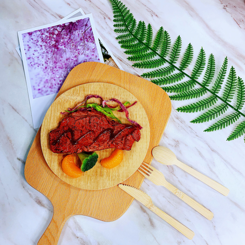 Disposable Bamboo Knives Forks and Spoons Bamboo Plate Bamboo Pulp Paper Bowl Cups