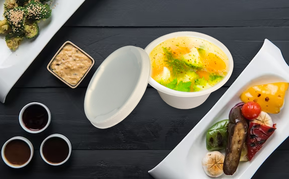 Bagasse Soup Bowl with Lid