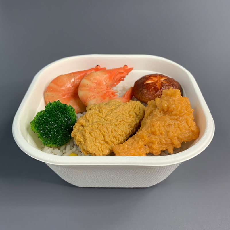 Compostable 6inch Square Bagasse Bowl with Lid