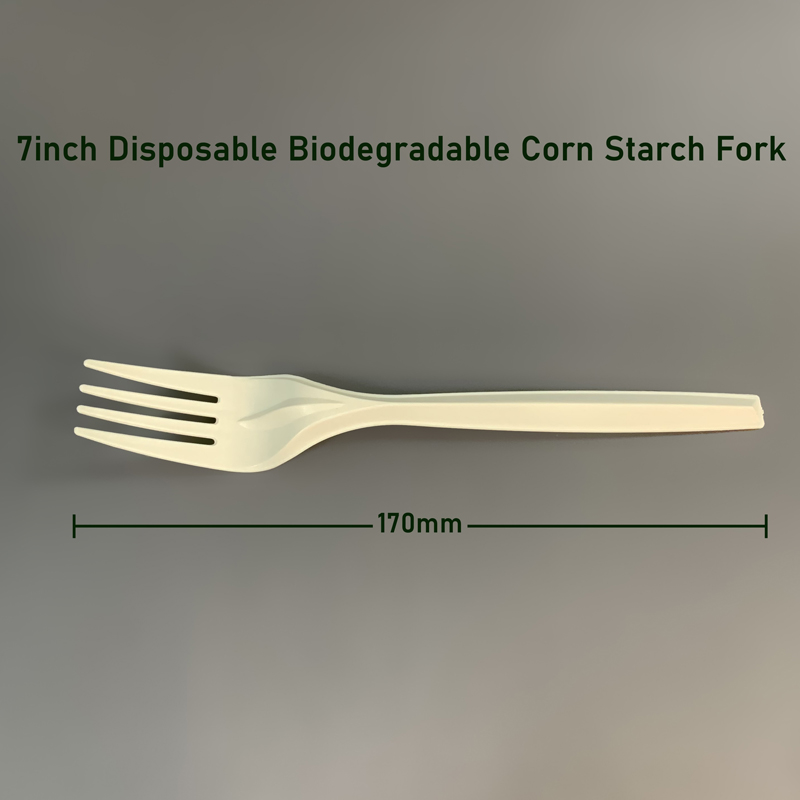 7inch Disposable Biodegradable Corn Starch Fork
