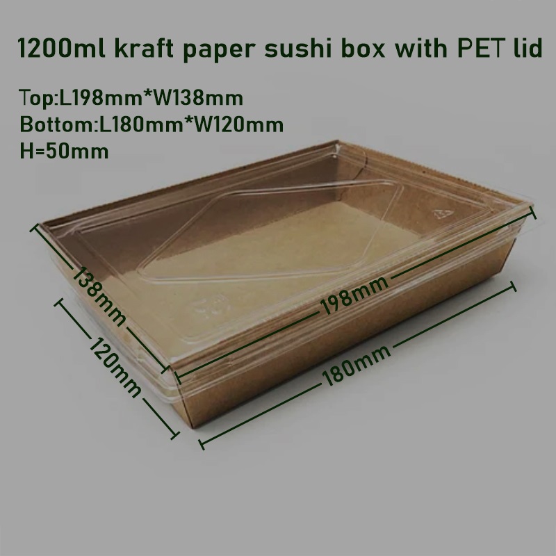Kraft Paper Sushi Food Box Container