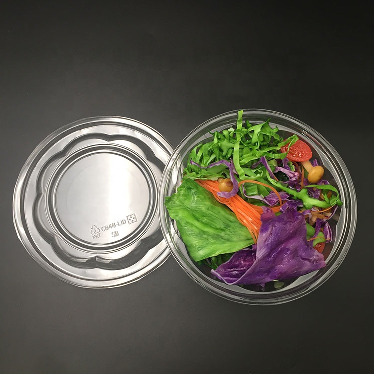 48oz Plastic Salad Bowl Storage Container with Airtight Lid