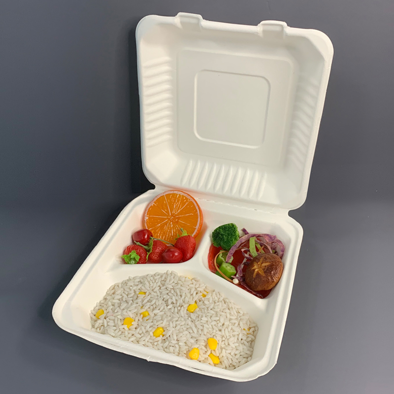3compartment Biodegradable Bagasse Food Container