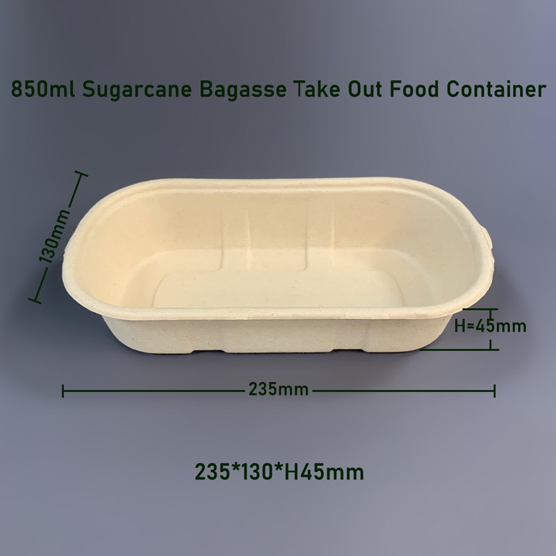 100% Compostable Sugarcane Bagasse Take Out Food Container