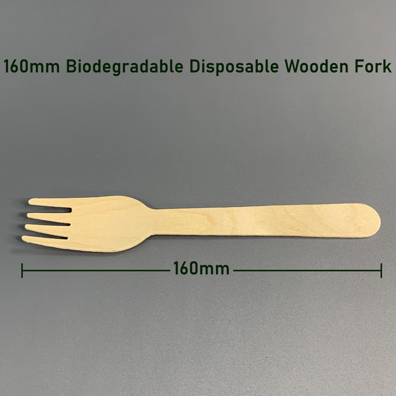160mm Biodegradable Disposable Wooden Fork