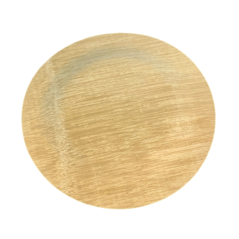 Eco-friendly Compostable Disposable Round Bamboo Plate