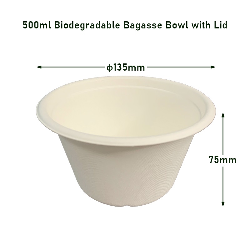Biodegradable Bagasse Soup Bowl Ice Cream Bowl with Lid