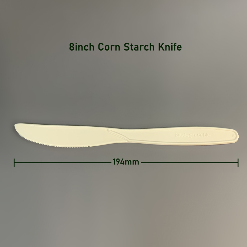 Compostable Corn Starch Cutlery 8 inch Disposable Knife