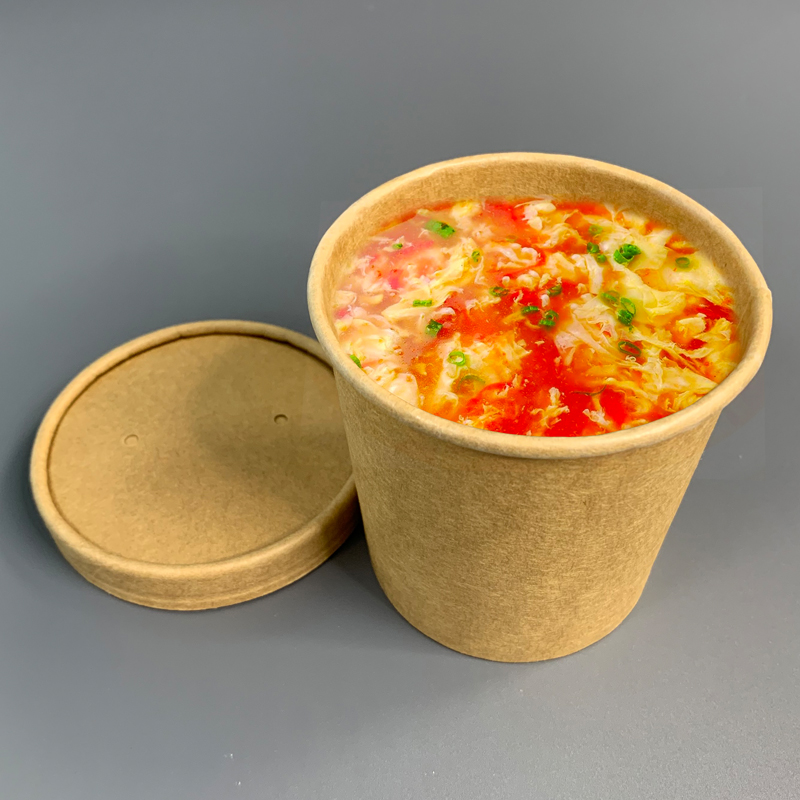 12oz Disposable Custom Kraft Paper Soup Cup