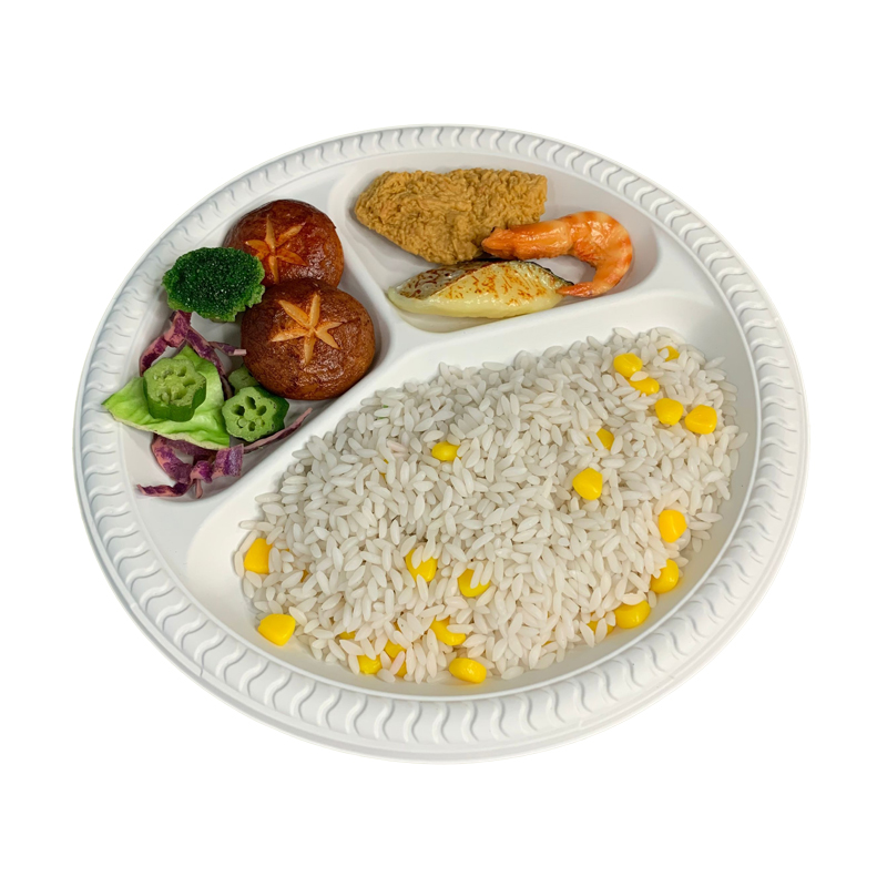 3compartment Corn Starch Round Plate