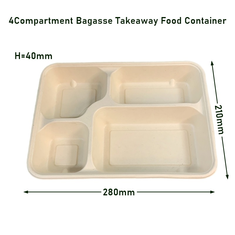 Disposable Biodegradable Sugarcane Food Packaging Take out Takeaway Containers