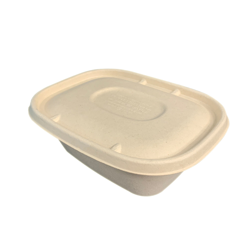Biodegradable Bagasse Oval Take Away Boxes For Food with Lid