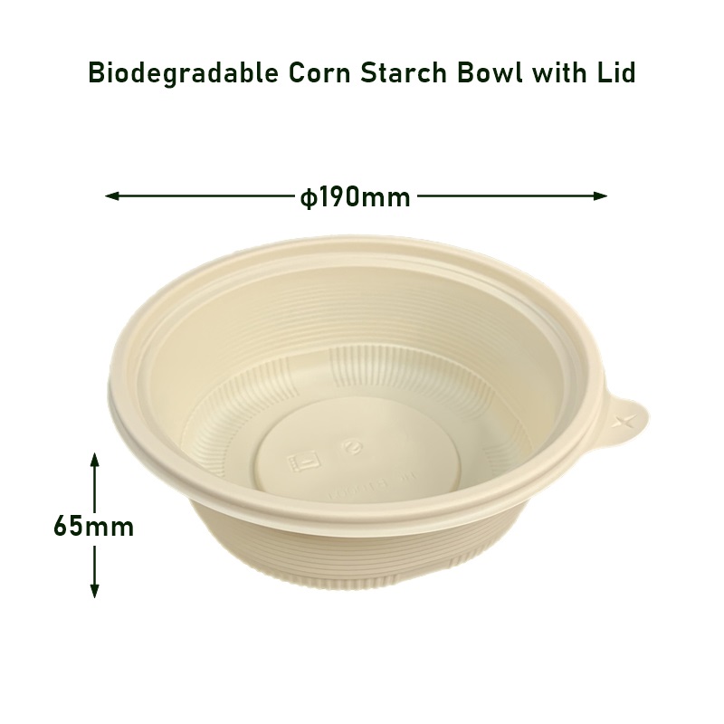 Biodegradable Corn Starch Bowl Disposable Rice and Noodle bowl with Lid