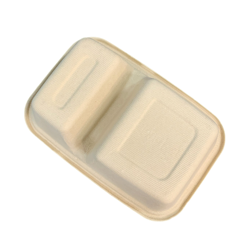 Custom 2Compartment Bagasse Food Containers