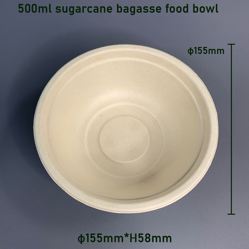 500ml Biodegradable Sugarcane Bagasse Bowl