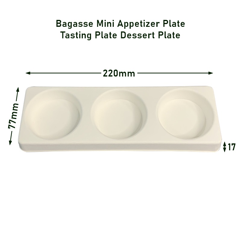 Biodegradable Bagasse Mini Appetizer Plate