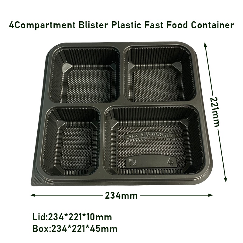 1100ml Disposable Plastic Fast Food Container Takeaway Lunch box
