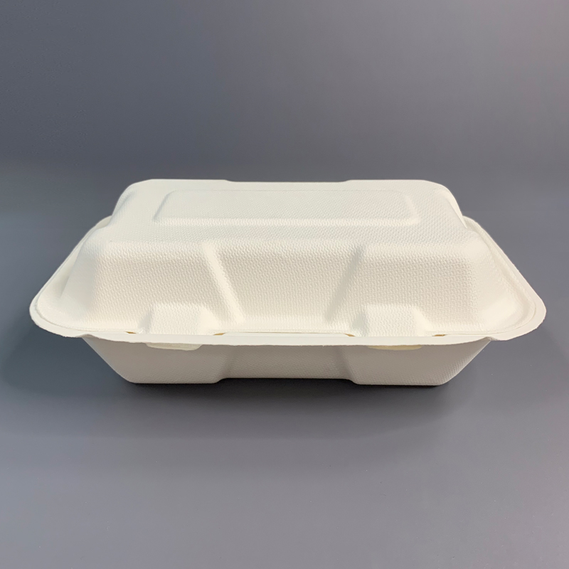 9 inch Embossing Bagasse Takeaway Box 