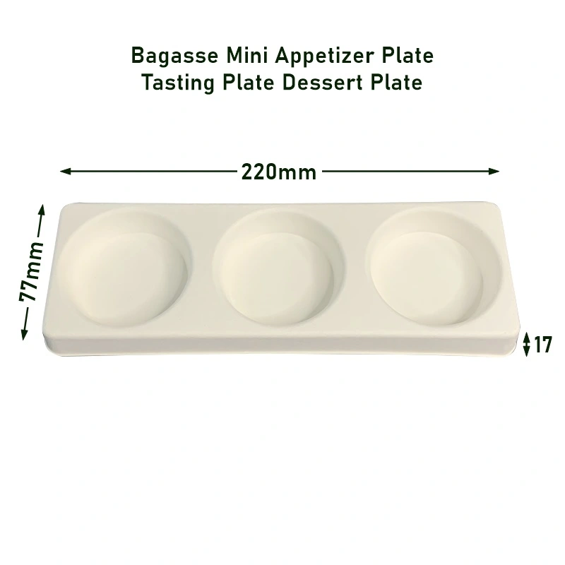 Biodegradable Bagasse Mini Appetizer Plate