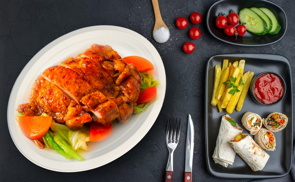 Biodegradable Bagasse Large Oval Dinner Plate