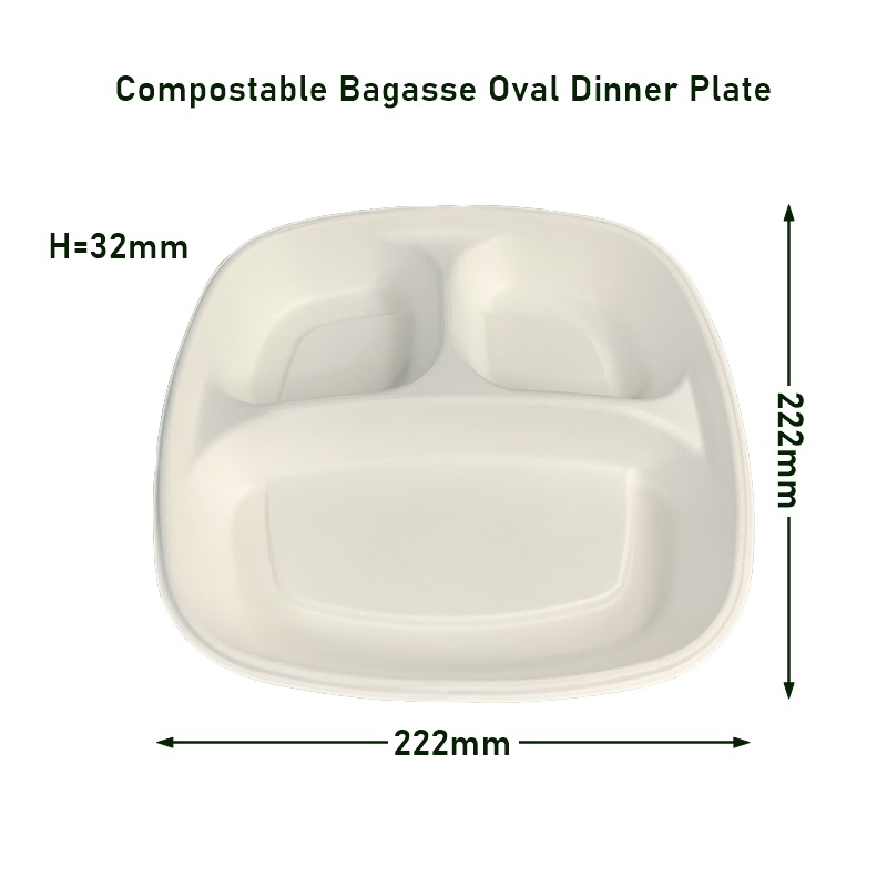 Bagasse Oval Dinner Plates