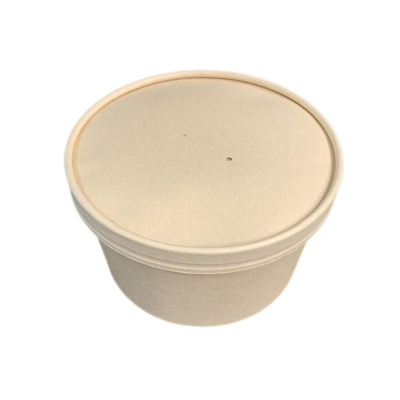 Compostable Bamboo Pulp Paper Salad Bowl with Lid