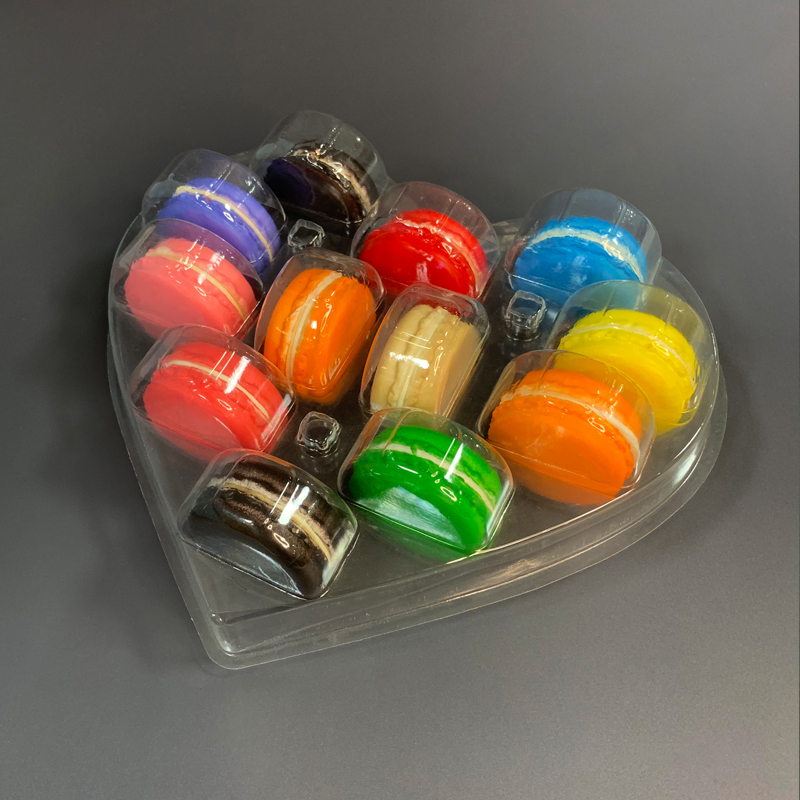 Heart Insert Macaron Tray with Lid for 12Pcs Macaron