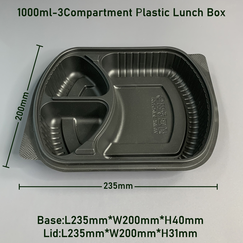 Disposable 3 Compartment Plastic Lunch Box
