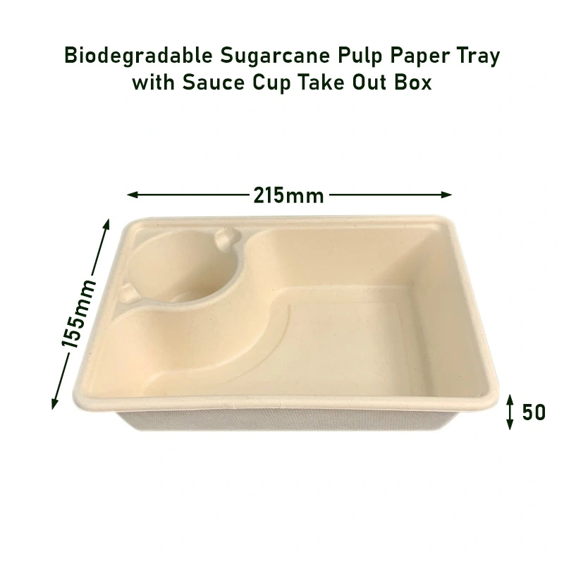 Biodegradable Sugarcane Pulp Paper Tray