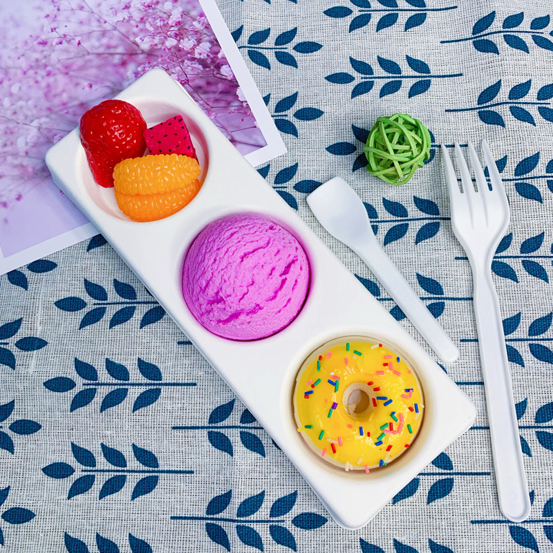 Biodegradable Bagasse Mini Appetizer Plate Dessert Snack Plate
