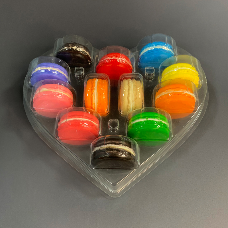 Heart Insert Macaron Tray with Lid for 12Pcs Macaron