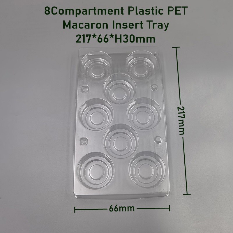 8Compartment Clear Plastic Macaron Tray
